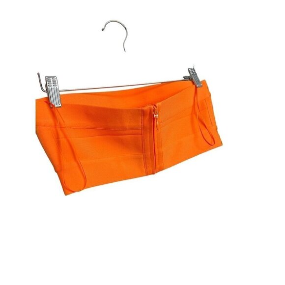 Susana Mona Orange Bandeau Crop Top With Back Zipper Closure, SMALL - Picture 2 of 4